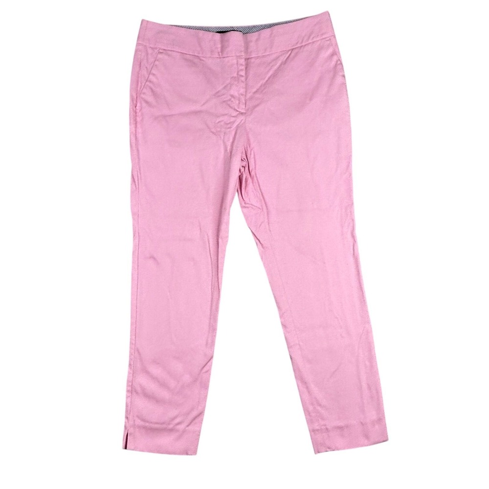 Talbots Slim Crop Pink Textured Cotton Blend Pants Womens Size 8 JO3069